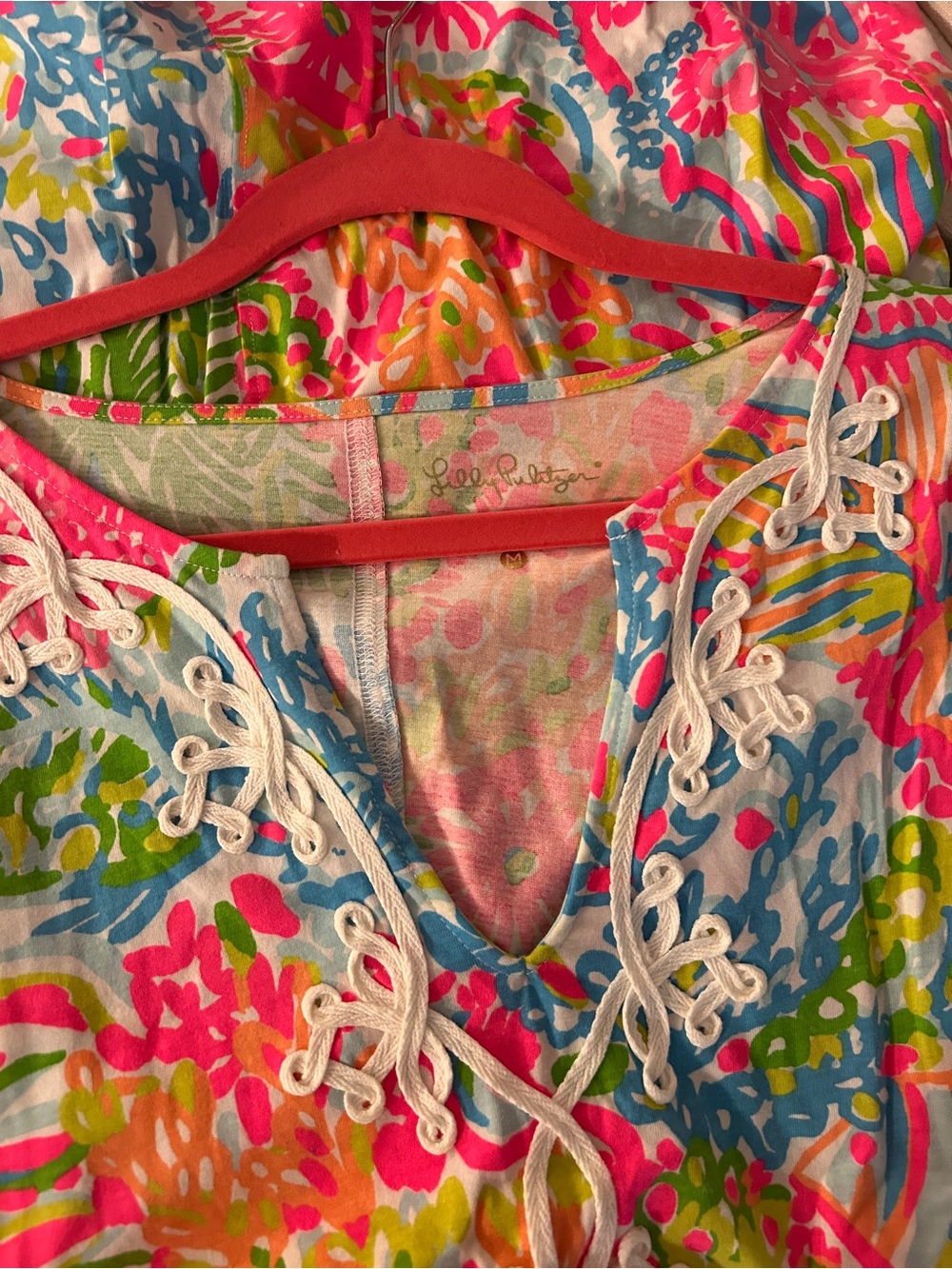 Lilly Pulitzer Neon Floral Tunic in Pink, Blue and Green - dress - 100% cotton